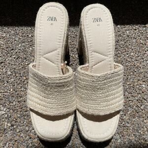 Zara Jute Chunky Platform Sandals w/ Airfit Cushioned Insoles Size 41 (US 10.5)